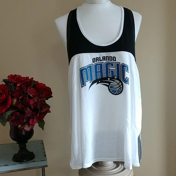 Orlando Magic NEW NBA Adidas Womens Tank Top Split Side Racerback Color Block XL - Picture 3 of 8